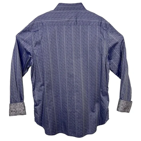 Robert Graham Blue Boho Abstract Dressy Button Down Shirt Extra Large - Picture 3 of 12